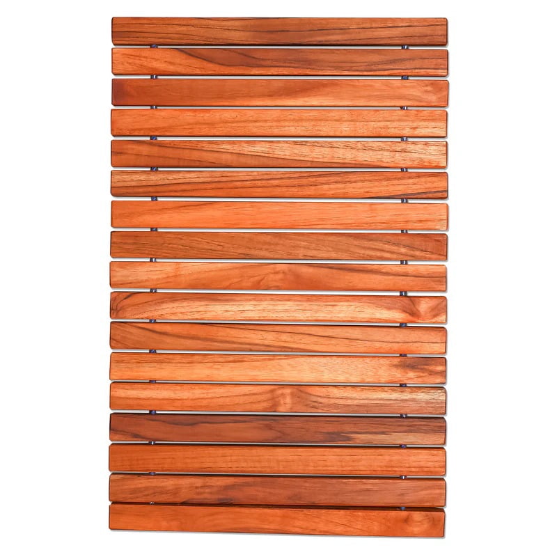 Slatted Mat Natural Wooden Shower Mat Non-Slip Bath Mat for Bathroom, Spa, Sauna ...
