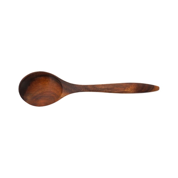 Natural Wooden Spoon - 18cm Curved Round Eco-Friendly Table Spoon (Style A)