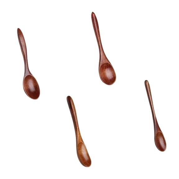 Natural Wooden Spoon For Kitchen Nanmu Crafted Stirring Utensils Lacquered Fronts Coffee Honeys Dessert Serving Sturdy 4