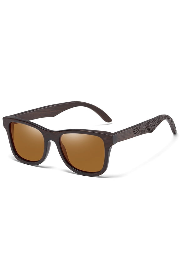 Natural Wooden Sunglasses: Eco-Friendly, Handcrafted Bamboo Frame, Polarized Lenses for Oval Faces, Strong and Durable Design