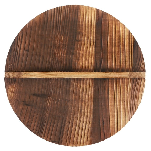 Natural Wooden Wok Lid with Handle - Round Skillet Cover for Frying Pan and Stir Frying, Kitchen Cookware Accessory