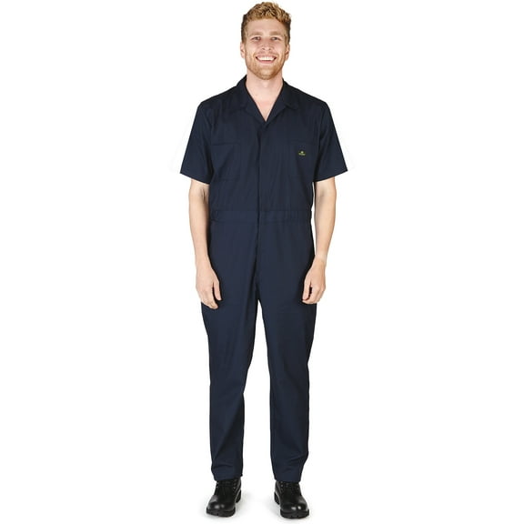 Natural Workwear Adult Big & Tall Short Sleeve Coverall Navy 3X-LargeTall - Runs 1 Size Small