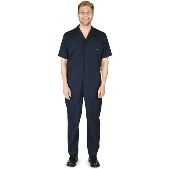 Natural Workwear Adult Big & Tall Short Sleeve Coverall Navy X-SmallTall - Runs 1 Size Small