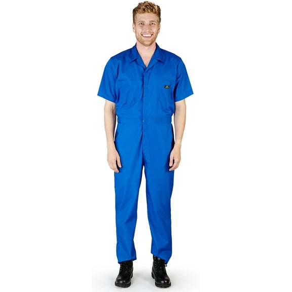 Natural Workwear Adult Big & Tall Short Sleeve Coverall Royal 3X-LargeTall - Runs 1 Size Small