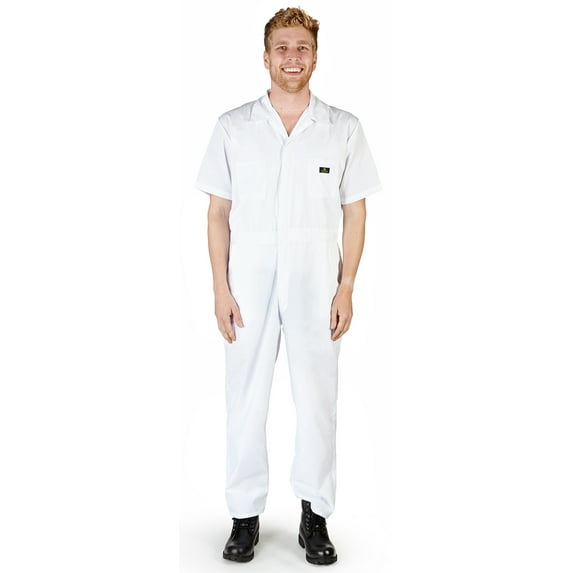 Natural Workwear Adult Big & Tall Short Sleeve Coverall White 3X-LargeTall - Runs 1 Size Small
