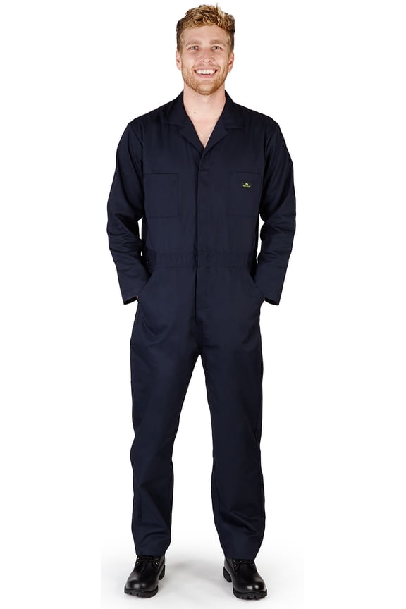 Adult Big & Tall Unisex Long Sleeve Coverall Navy 4X-LargeTall - Runs 1 Size Small