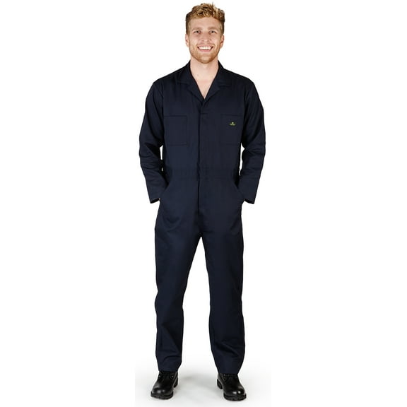 Natural Workwear Adult Big & Tall Unisex Long Sleeve Coverall Navy 4X-LargeTall - Runs 1 Size Small