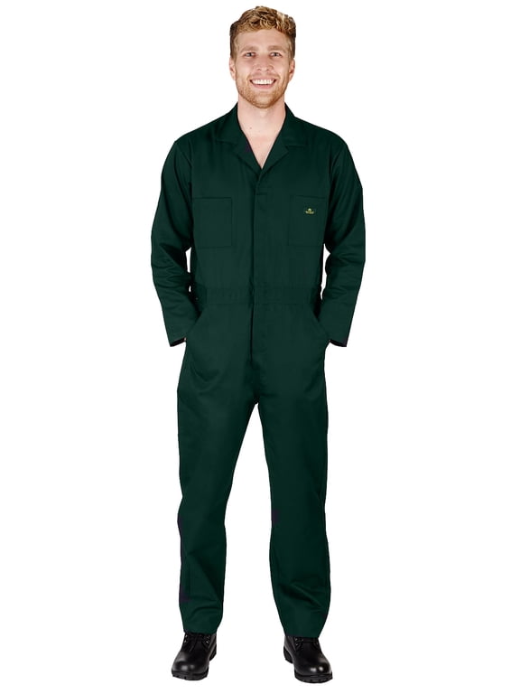 Adult Mens Big & Tall Unisex Long Sleeve Coverall Green 2X-LargeTall - Runs 1 Size Small