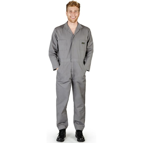 Natural Workwear Adult Mens Long Sleeve Coverall Grey 3X - Runs 1 Size Small