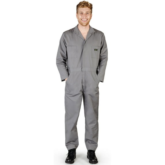 Natural Workwear Adult Mens Long Sleeve Coverall Grey 3X - Runs 1 Size Small