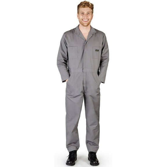Natural Workwear Adult Mens Long Sleeve Coverall Grey XS - Runs 1 Size Small