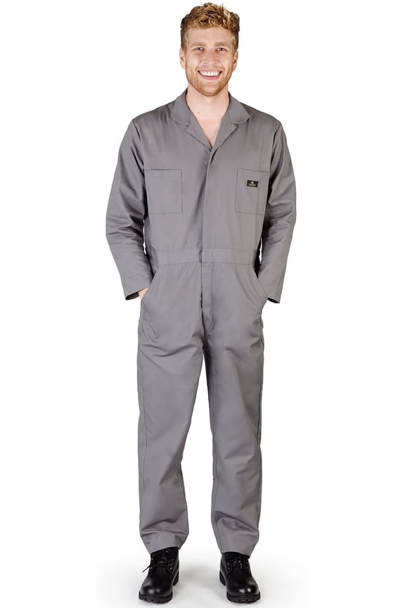 Adult Mens Long Sleeve Coverall Grey XS - Runs 1 Size Small