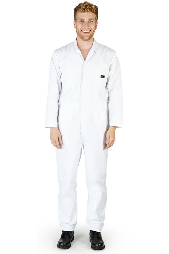 Adult Mens Long Sleeve Coverall White 3X - Runs 1 Size Small