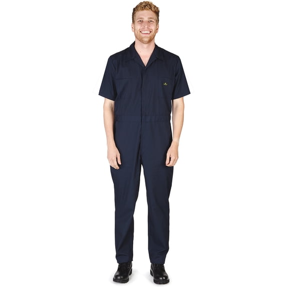 Natural Workwear Adult Mens Unisex Short Sleeve Coverall Navy 2X - Runs 1 Size Small