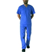 Natural Workwear Mens Medical Dental Scrub Set Adult Male Work Uniform Ceil Blue XX-Small