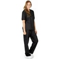 thumbnail image 1 of Natural Workwear Womens Medical Scrub Set Adult Female Work Uniform Black XS, 1 of 4
