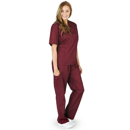 Natural Workwear Womens Authentic EDS Unisex Medical Uniform Cargo Scrub Set