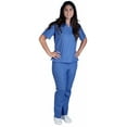 thumbnail image 1 of Natural Workwear Womens Medical Scrub Set Adult Female Work Uniform Ceil Blue XL, 1 of 4