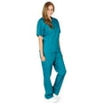 thumbnail image 1 of Natural Workwear Womens Medical Scrub Set Adult Female Work Uniform Teal XS, 1 of 4