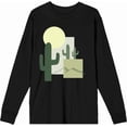 thumbnail image 1 of Natural World Cacti & Shapes Black Adult Crew Neck Long Sleeve Tee-Medium, 1 of 2