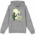 thumbnail image 1 of Natural World Cacti & Shapes Heather Gray Adult Long Sleeve Hoodie-Medium, 1 of 3