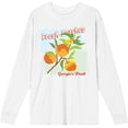 thumbnail image 1 of Natural World Fresh Peaches Georgia's Finest Adult White Crew Neck Long Sleeve Tee-Medium, 1 of 3