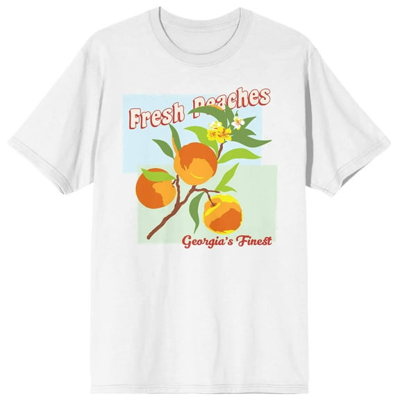 Natural World Fresh Peaches Men's White T-Shirt-Medium