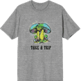 thumbnail image 1 of Natural World Mushrooms Take A Trip Crew Neck Short Sleeve Adult T-shirt
-XXL-Heather Gray, 1 of 3