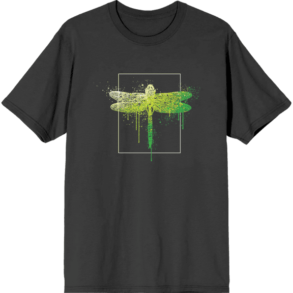 Natural World Paint Splatter Dragonfly Crew Neck Short Sleeve Adult T-shirt
-Medium-Charcoal