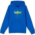 thumbnail image 1 of Natural World Paint Splatter Dragonfly Long Sleeve Adult Hooded Sweatshirt-3XL-Blue, 1 of 3