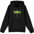 thumbnail image 1 of Natural World Paint Splatter Dragonfly Long Sleeve Adult Hooded Sweatshirt-Medium-Black, 1 of 3