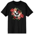 thumbnail image 1 of Natural World Skull And Roses Men's Black T-Shirt-XXL, 1 of 4