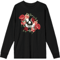 thumbnail image 1 of Natural World Skull & Roses Crew Neck Long Sleeve Adult Tee
-XS-Black, 1 of 2