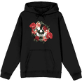 thumbnail image 1 of Natural World Skull & Roses Long Sleeve Adult Hooded Sweatshirt-3XL-Black, 1 of 3