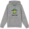 thumbnail image 1 of Natural World Take A Trip Mushrooms Long Sleeve Adult Hooded Sweatshirt-Medium-Heather Gray, 1 of 3