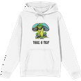 thumbnail image 1 of Natural World Take A Trip Mushrooms Long Sleeve Adult Hooded Sweatshirt-Medium-White, 1 of 3