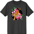thumbnail image 1 of Natural World Tiger & Flowers Charcoal Men's Crew Neck Short Sleeve Tee-Medium, 1 of 2