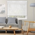 thumbnail image 1 of Natural Woven Light Filtering Cordless Bamboo Roman Shades for Windows, 27 in. W x 72 in. L, Snow, 1 of 6