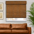 thumbnail image 1 of Natural Woven Light Filtering Cordless Bamboo Roman Shades for Windows, 29 in. W x 60 in. L, Frost, 1 of 4
