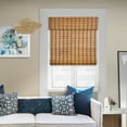 thumbnail image 1 of Natural Woven Light Filtering Cordless Bamboo Roman Shades for Windows, 31 in. W x 36 in. L, Camel, 1 of 7