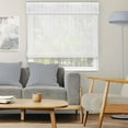 thumbnail image 1 of Natural Woven Light Filtering Cordless Bamboo Roman Shades for Windows, 51.5 in. W x 36 in. L, Snow, 1 of 6