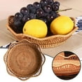thumbnail image 1 of Natural Woven Rattan Round Fruit Serving Bowl Decorative Kitchen Counter Organizer Wicker Storage Container, 1 of 7