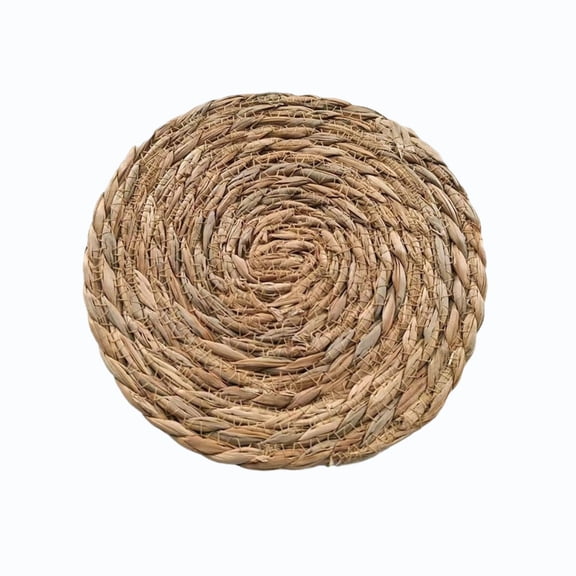 Natural Woven Round Placemat Heat Resistant Table Pad Willow Straw Mat for Plates Bowls Mugs Japandi Rustic Dining Decor