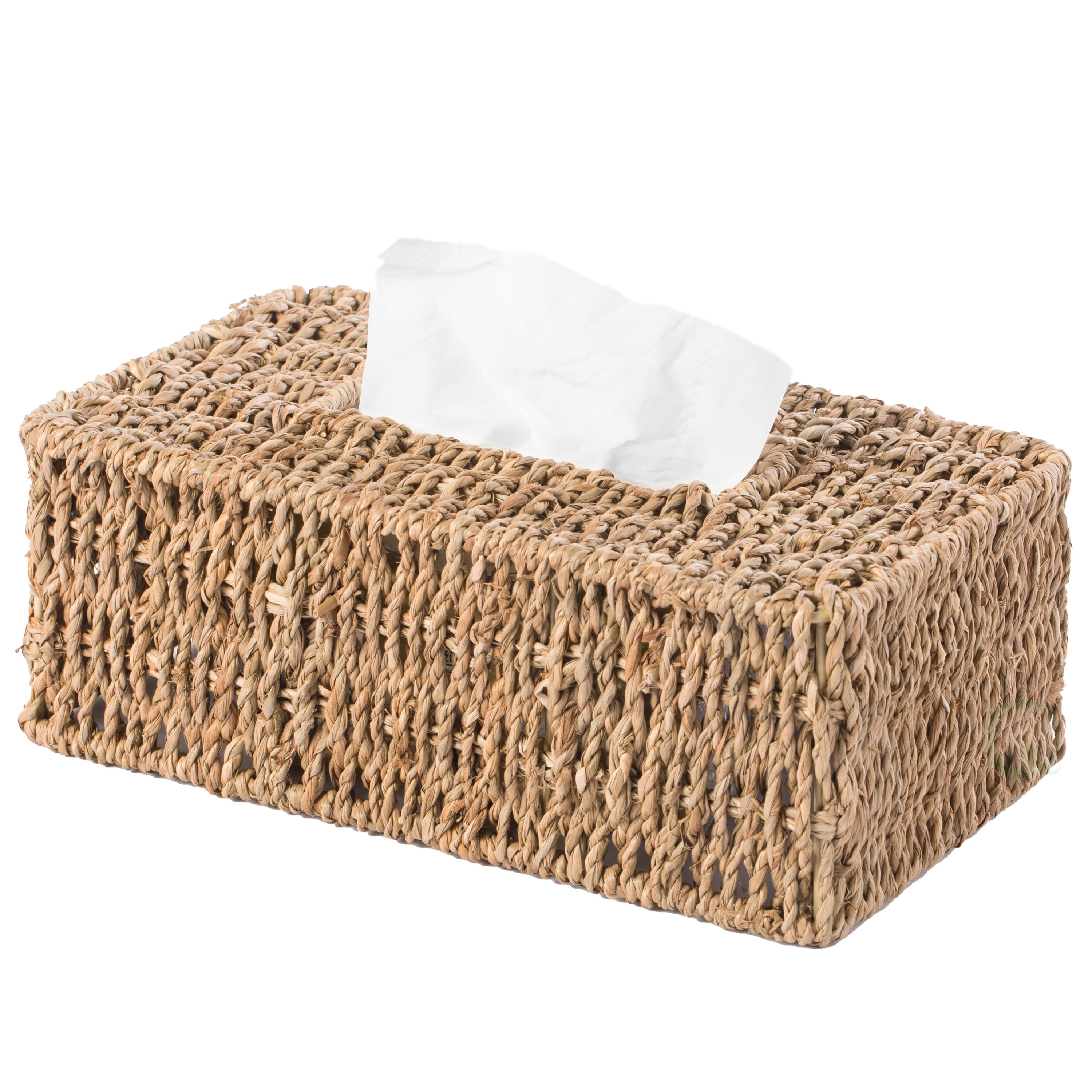 Natural Woven Seagrass Rectangle Tissue Box Cover Holder