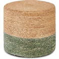thumbnail image 1 of Casa Pura Furniture Bohemian Green Jute Round Poufs, Scratch-Resistant, 1 of 5