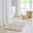 thumbnail image 1 of Natural Woven Texture Stripe Bath Rug – 20x32" Boho Handwoven Bathroom Rug with Non-Skid Backing Machine Washable, 1 of 11