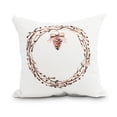 thumbnail image 1 of Natural Wreath 18 Inch Off White Holiday Print Decorative Throw Pillow, 1 of 2