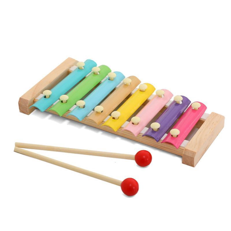 Vintage Red Wooden Xylophone Glockenspiel – 15 Metal Keys – Mid-Century Music To