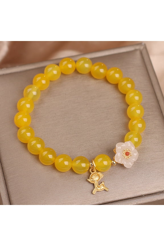 Natural Yellow Agate Crystal Bracelet For Women Special-interest Design
