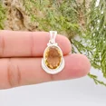 thumbnail image 1 of Natural Yellow Citrine November Birthstone Sterling Silver Women Pendant Necklace Gift, 1 of 2